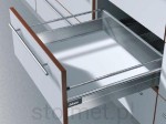 szuflada kompletna wysoka z relingami bocznymi  TANDEMBOX BLUM L-500 obciążenie do 30 kg